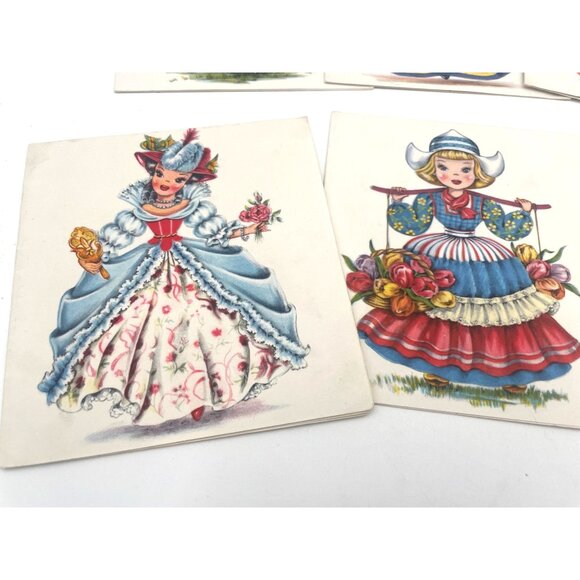 Set Of 10 Vintage International Costume Greeting Cards With Handwritten Note Fro - Picture 3 of 8